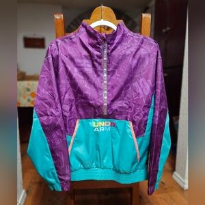 NEW Under Armour Jacket "Be Seen Track Mens S Loose Pullover 1/2 Zip Windbreaker